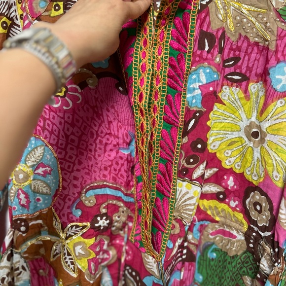 Sandy Starkman Embellished Boho Swim Cover-up Tunic Size Large - Picture 2 of 12